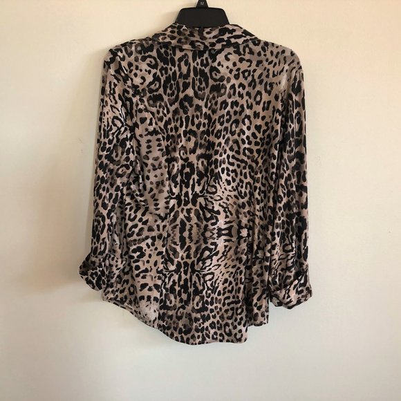 INC. Buttoned-down Animal Print Top - Size XL - Picture 4 of 7